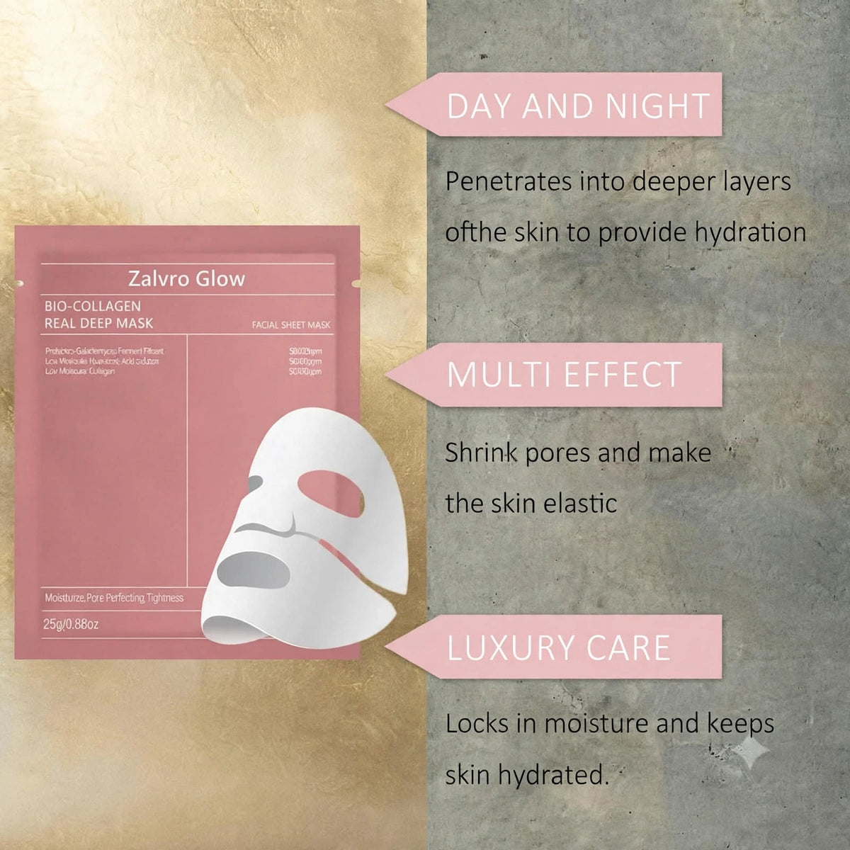 Zalvro Glow™ Collagen facial mask