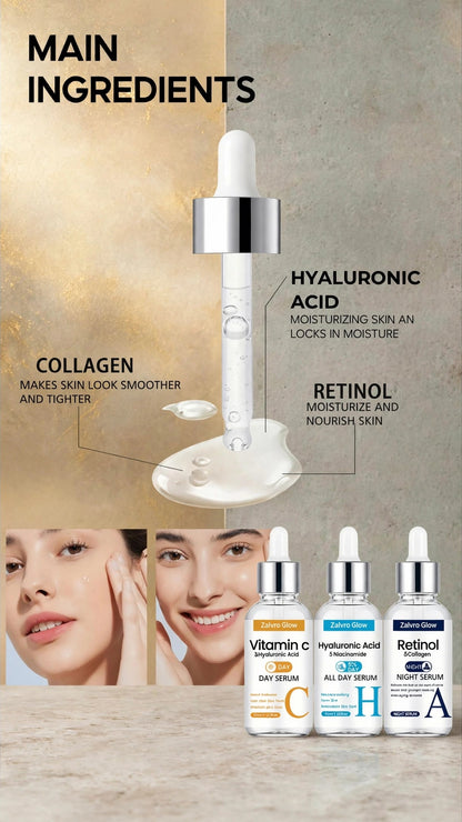 Zalvro Glow™ 3-Serum skincare